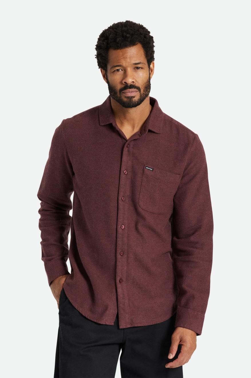 Men\'s Brixton Bixby Reserve L/S Flannels Red | 6741BYKXA