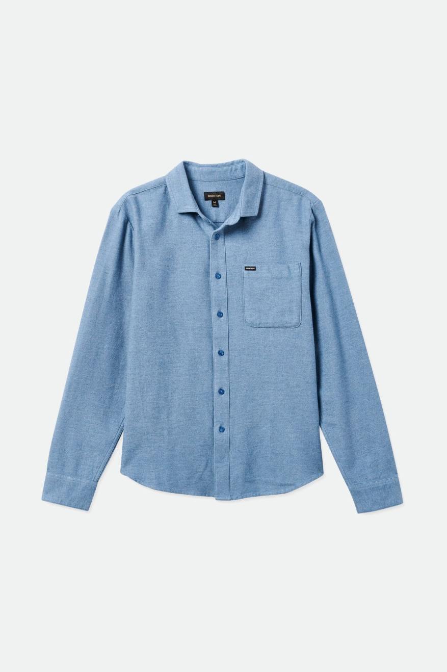 Men's Brixton Bixby Reserve L/S Wovens Blue | 4602NJUBD