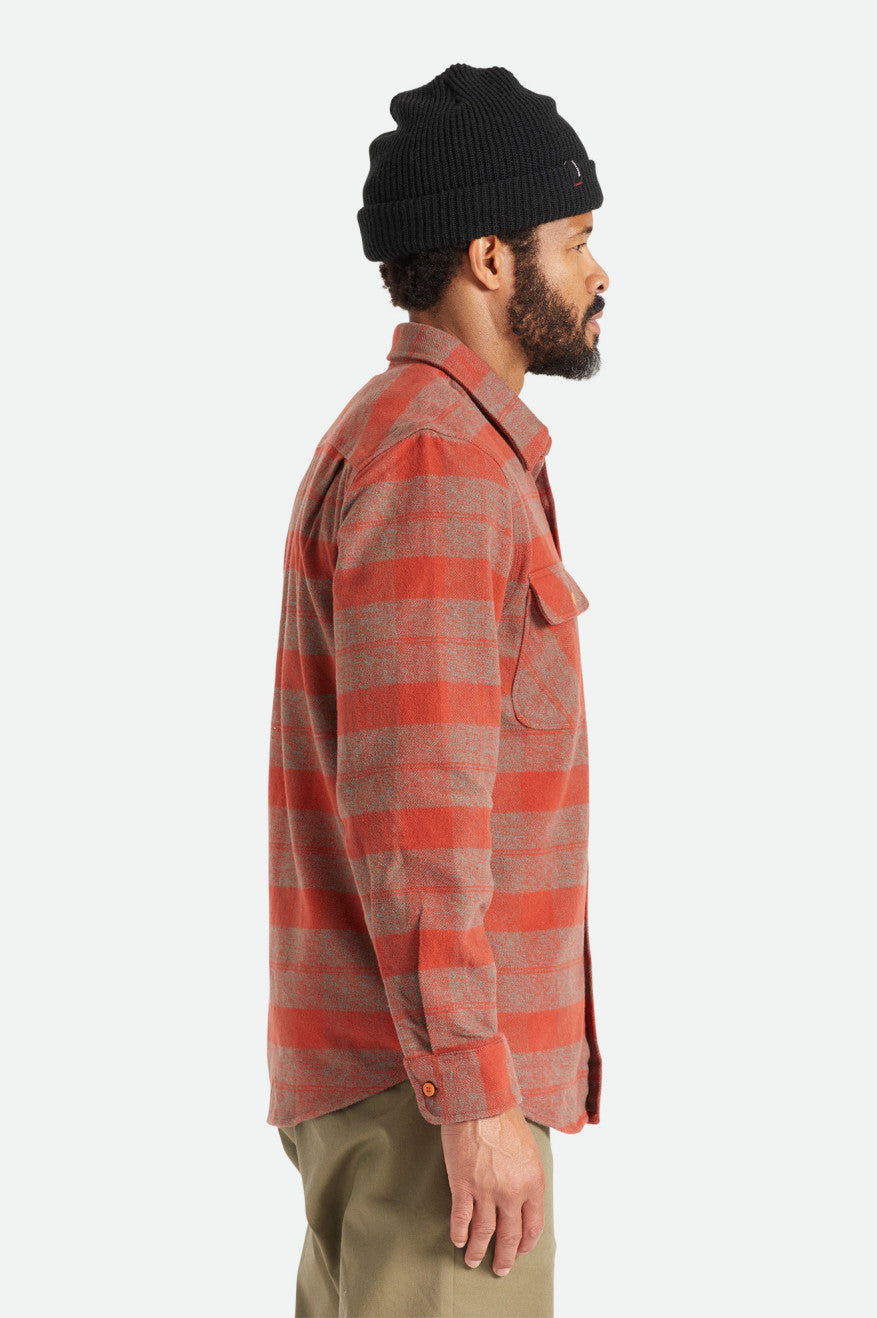 Men's Brixton Bowery Heavy Weight L/S Flannels Red | 0126VCGIN