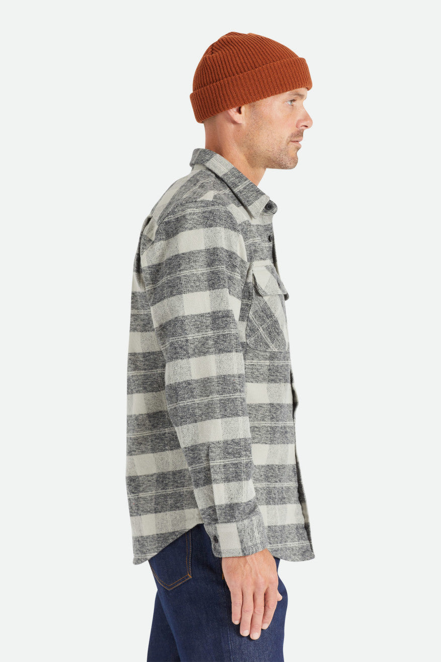 Men's Brixton Bowery Heavy Weight L/S Flannels Black / Grey | 7481FBHPC