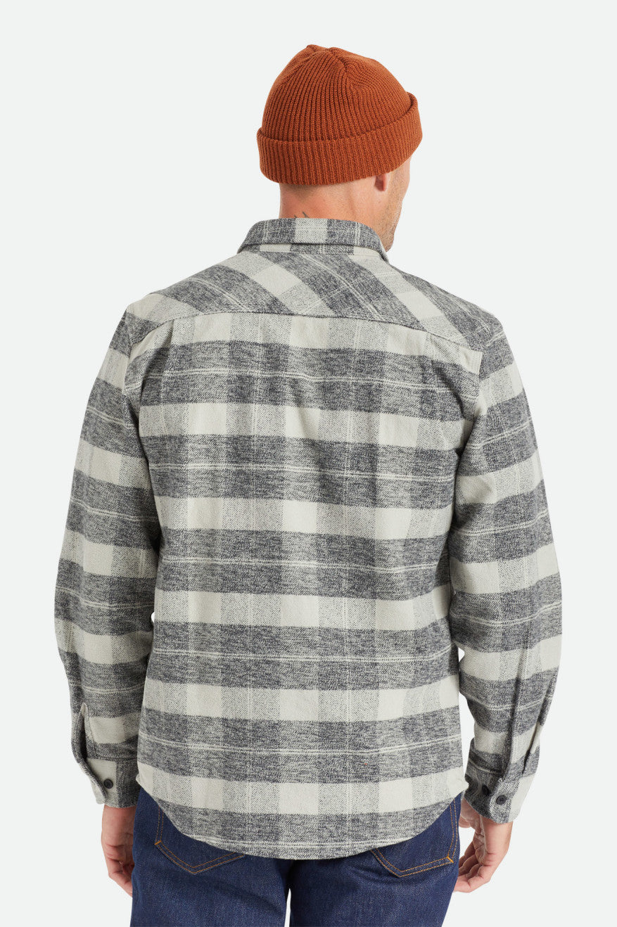 Men's Brixton Bowery Heavy Weight L/S Flannels Black / Grey | 7481FBHPC