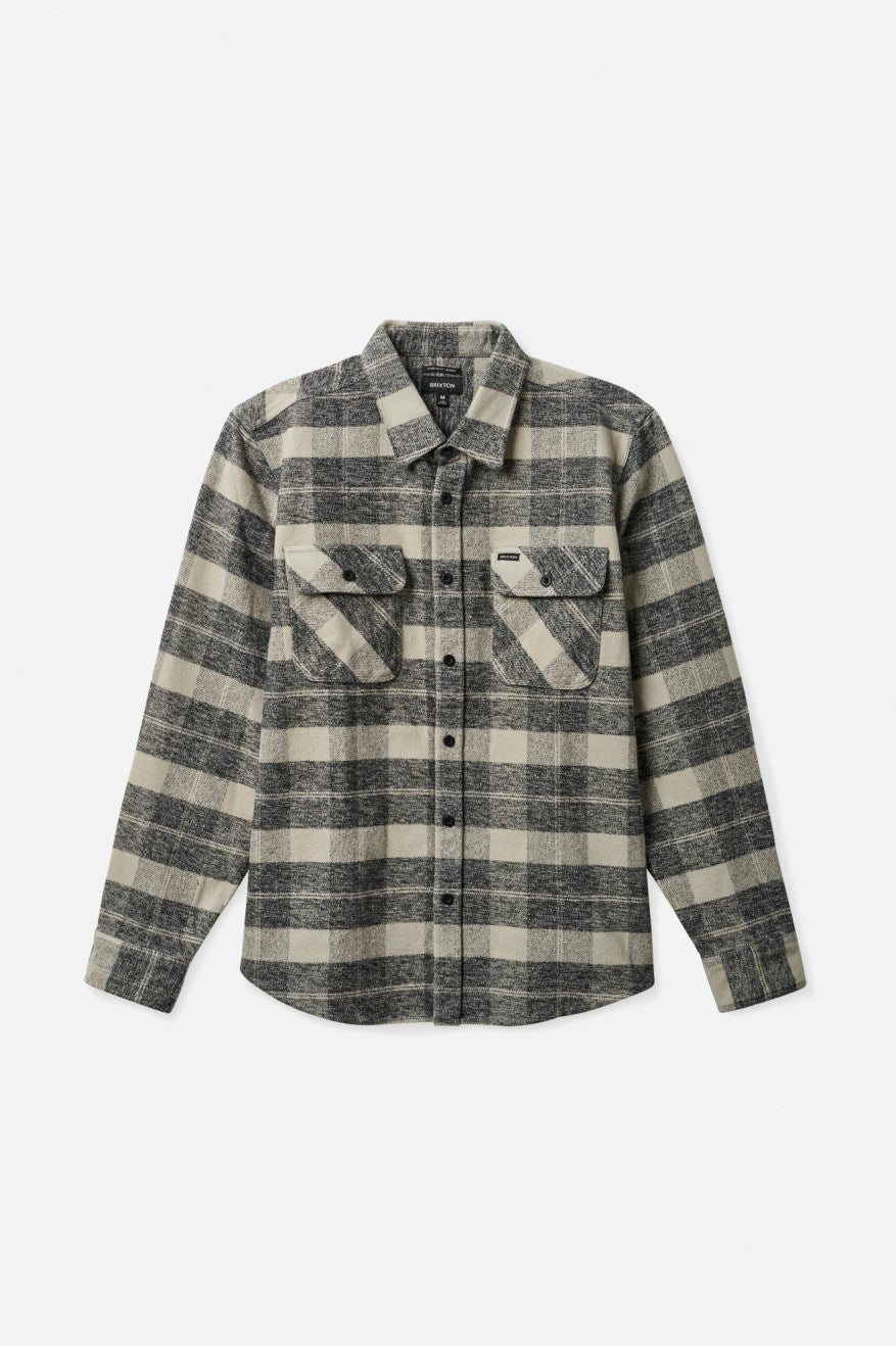 Men's Brixton Bowery Heavy Weight L/S Flannels Black / Grey | 7481FBHPC