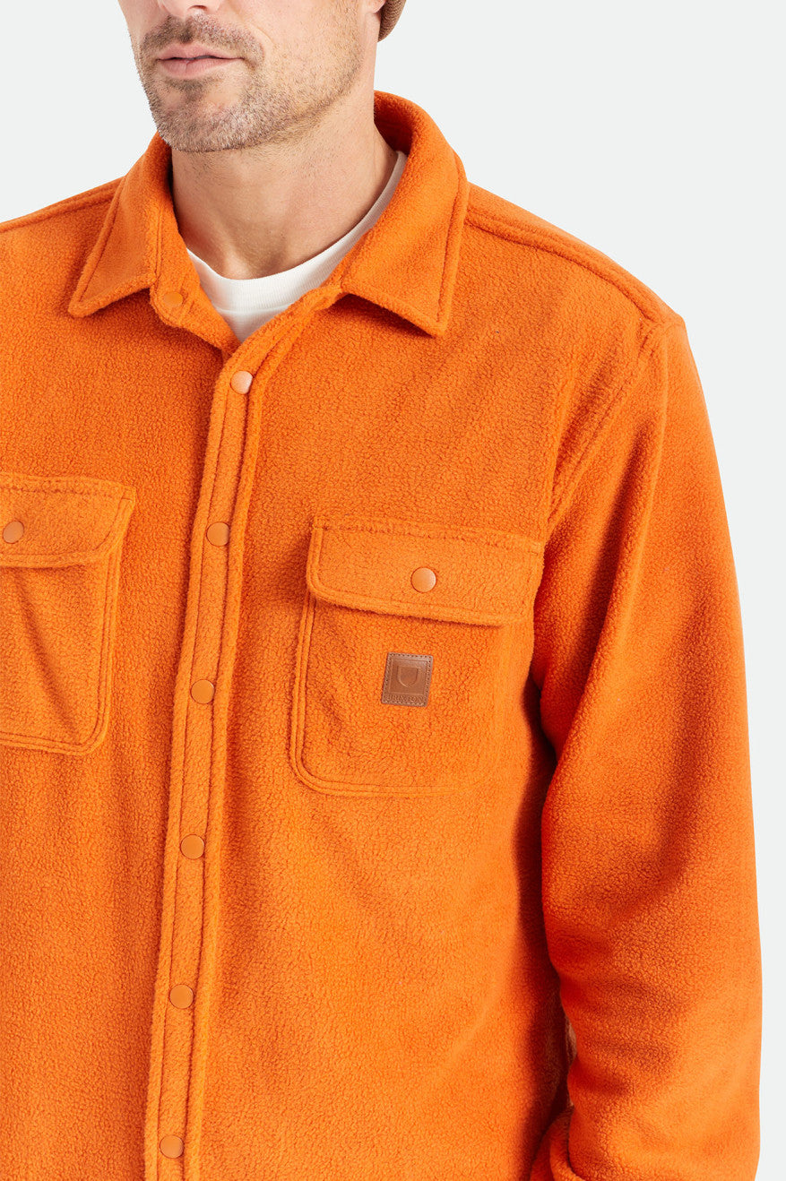 Men's Brixton Bowery L/S Arctic Stretch Fleece Wovens Orange | 0245TVLPN