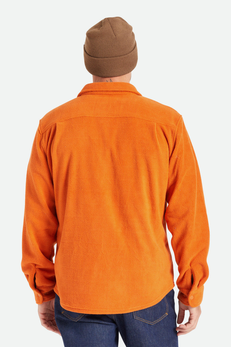 Men's Brixton Bowery L/S Arctic Stretch Fleece Wovens Orange | 0245TVLPN