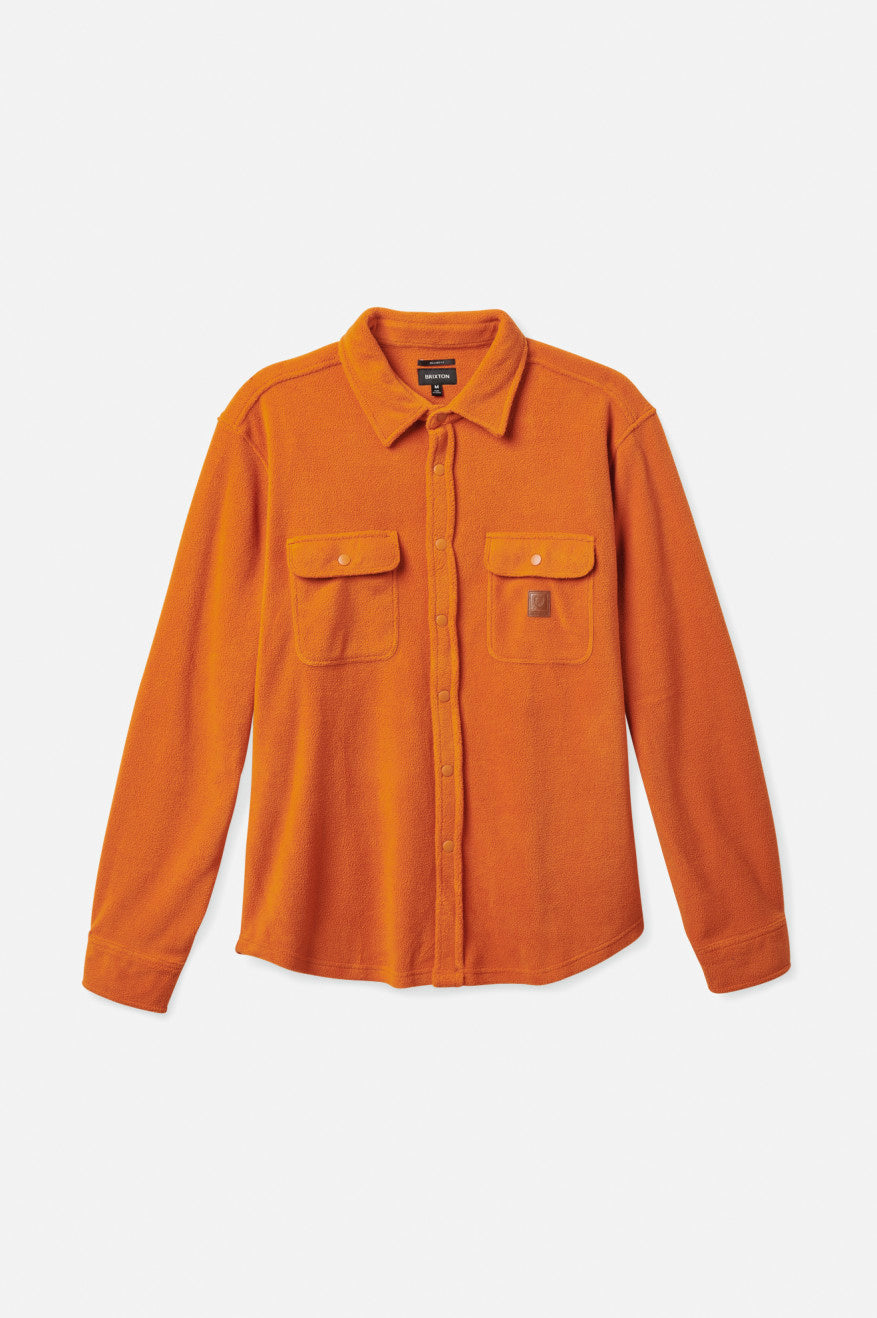 Men's Brixton Bowery L/S Arctic Stretch Fleece Wovens Orange | 0245TVLPN