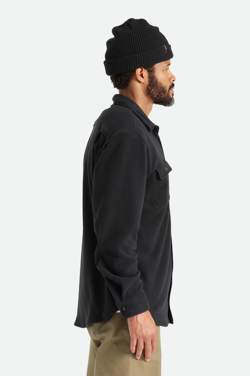 Men's Brixton Bowery L/S Arctic Stretch Fleece Flannels Black | 1043XEQMI