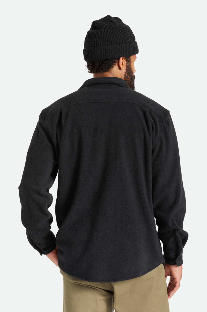 Men's Brixton Bowery L/S Arctic Stretch Fleece Flannels Black | 1043XEQMI