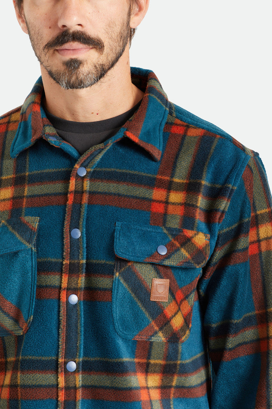 Men's Brixton Bowery L/S Arctic Stretch Fleece Flannels Deep Blue | 1865ACKYJ