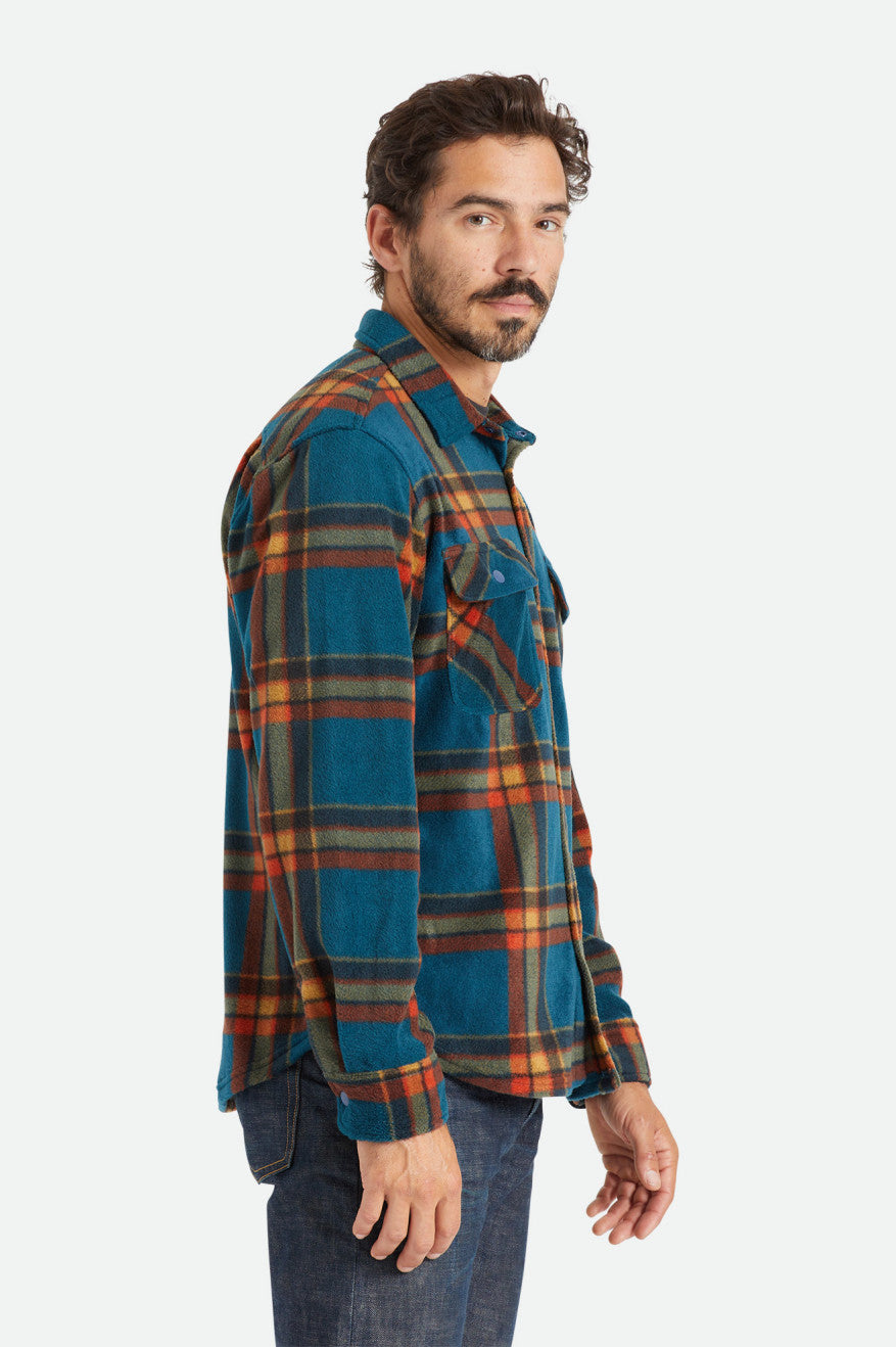 Men's Brixton Bowery L/S Arctic Stretch Fleece Flannels Deep Blue | 1865ACKYJ