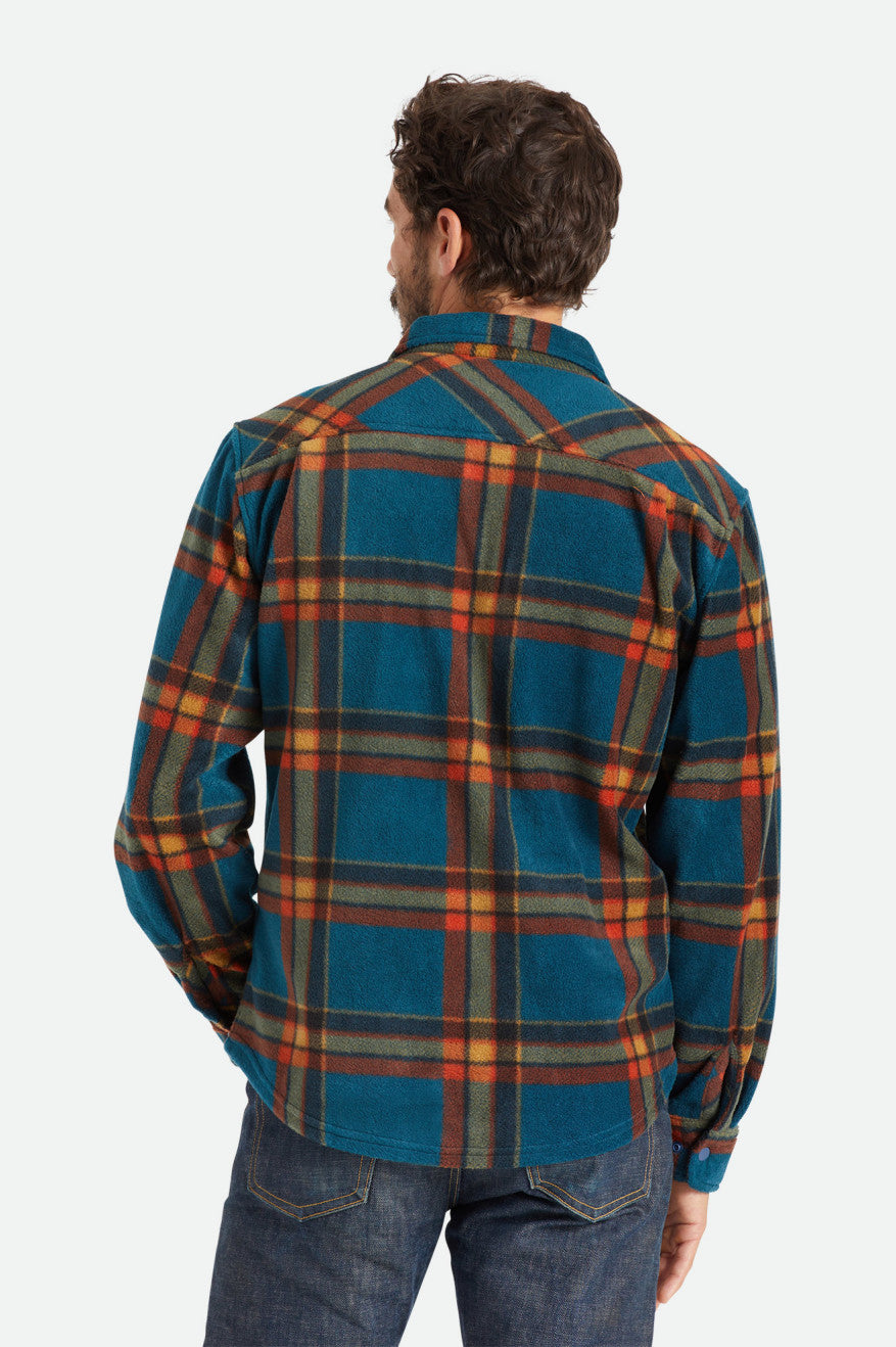 Men's Brixton Bowery L/S Arctic Stretch Fleece Flannels Deep Blue | 1865ACKYJ