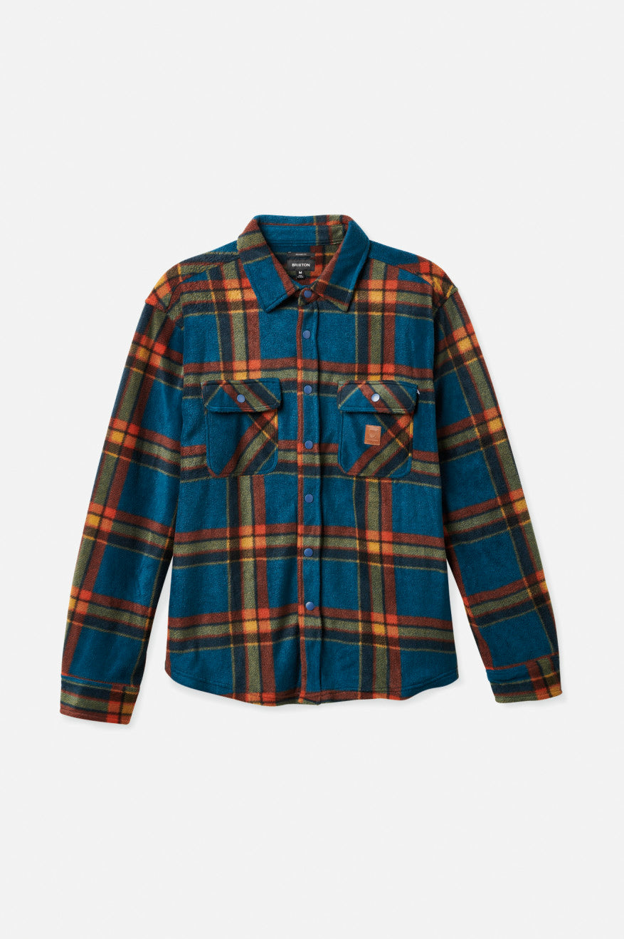 Men's Brixton Bowery L/S Arctic Stretch Fleece Flannels Deep Blue | 1865ACKYJ