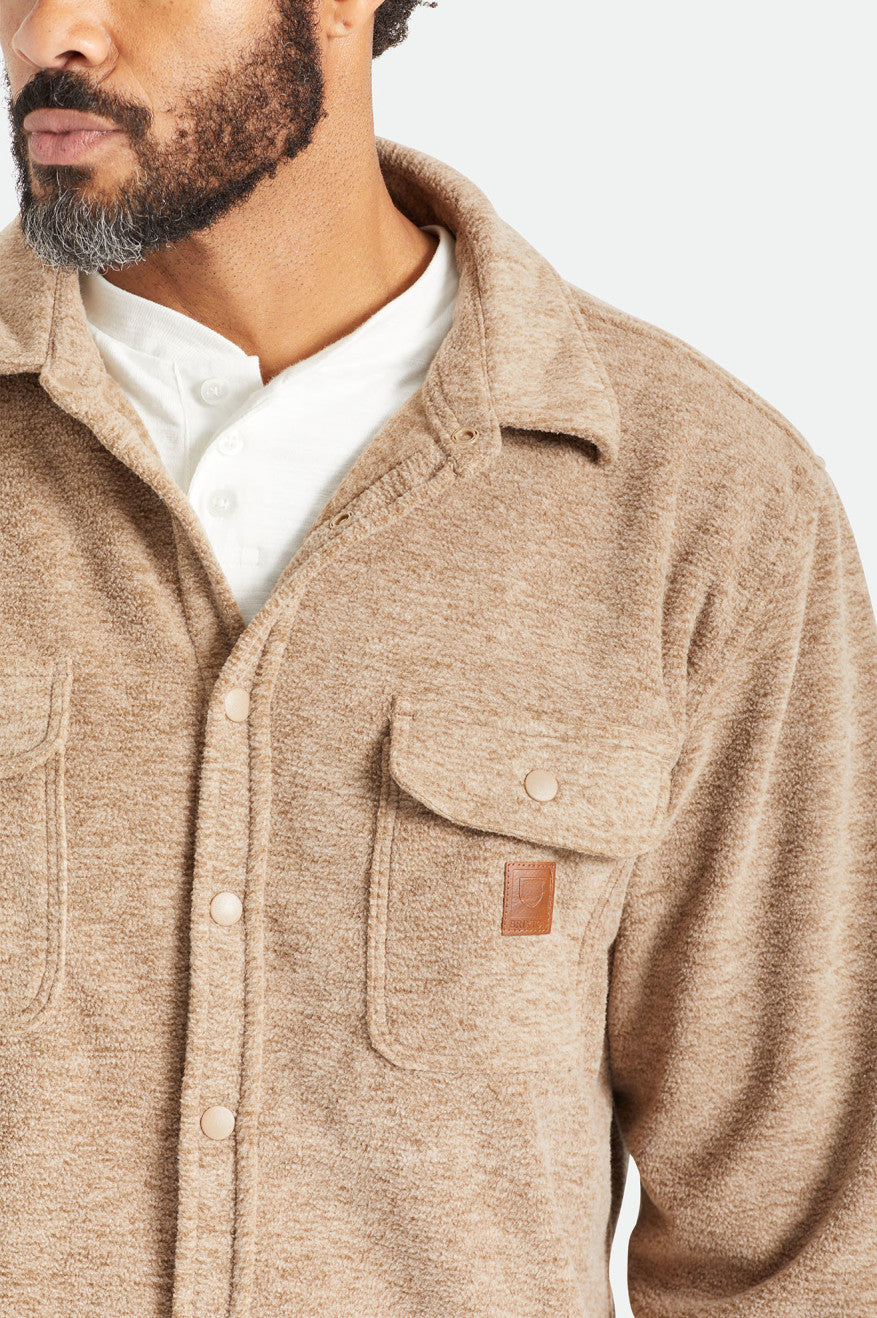 Men's Brixton Bowery L/S Arctic Stretch Fleece Flannels Beige | 1870CJEMS