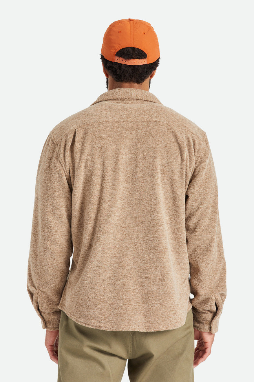 Men's Brixton Bowery L/S Arctic Stretch Fleece Wovens Beige | 1986ZITUA