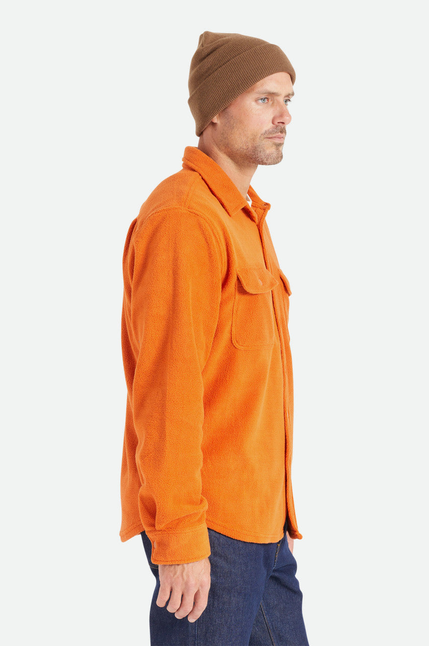 Men's Brixton Bowery L/S Arctic Stretch Fleece Flannels Orange | 3629EZVLY