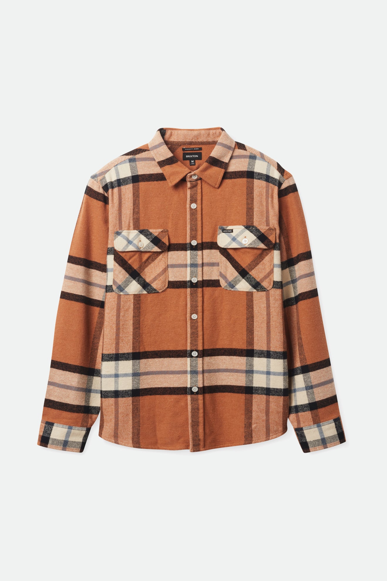 Men's Brixton Bowery L/S Flannels Beige | 9058SUGXW