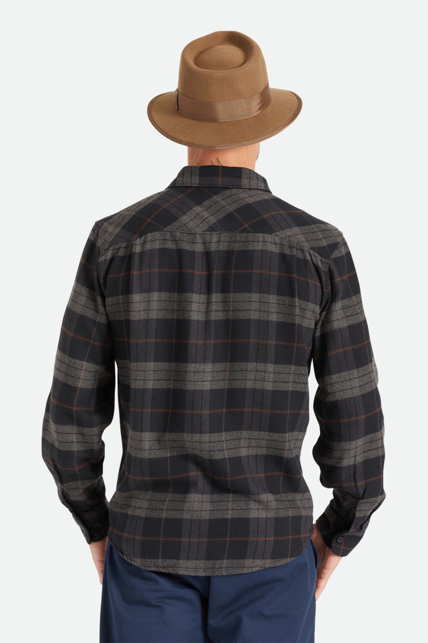 Men's Brixton Bowery L/S Flannels Black / Grey | 7613KRMJL