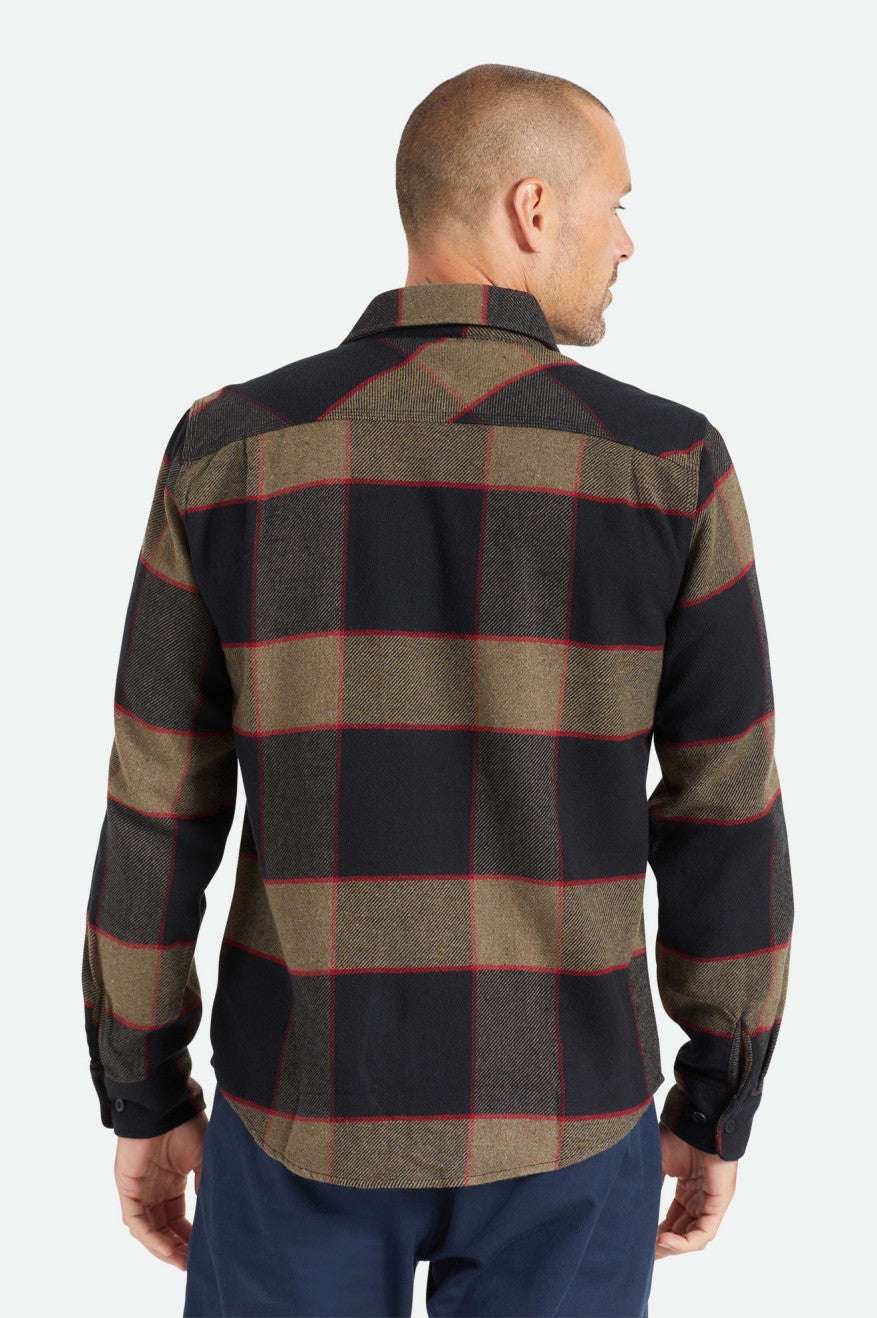 Men's Brixton Bowery L/S Flannels Grey | 5142SXPUF