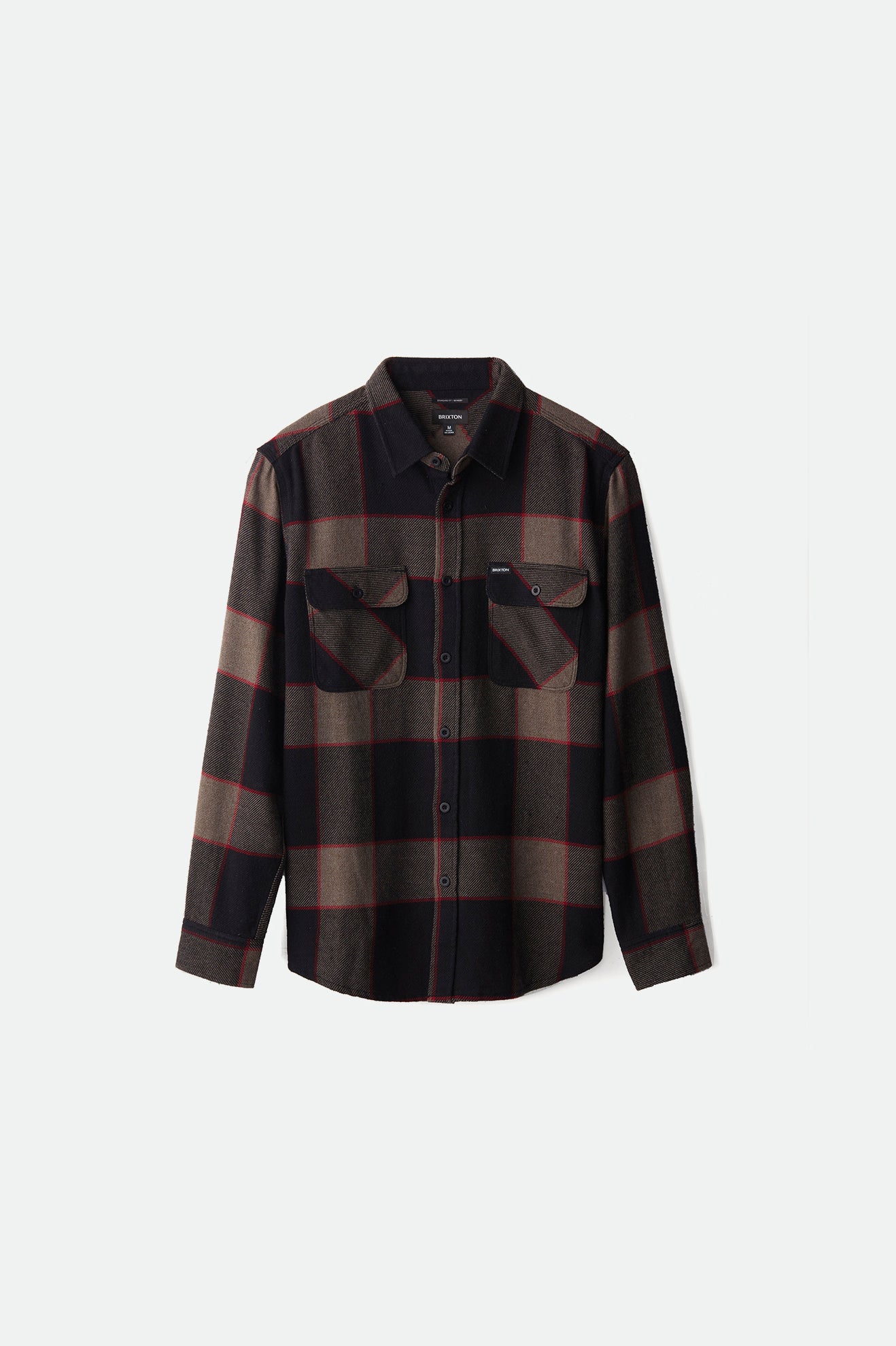 Men's Brixton Bowery L/S Flannels Grey | 5142SXPUF