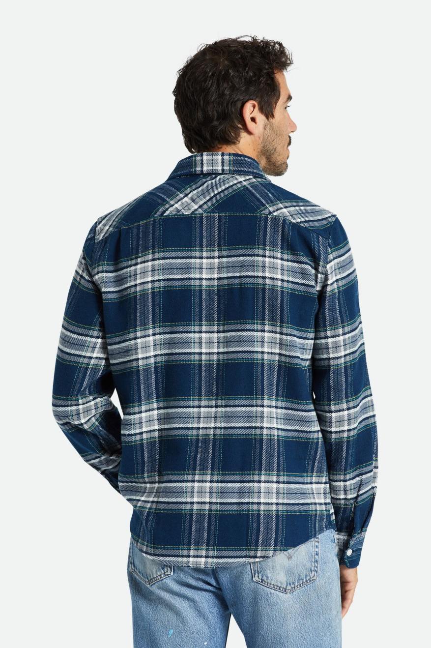 Men's Brixton Bowery L/S Flannels Grey | 6932SOLUI