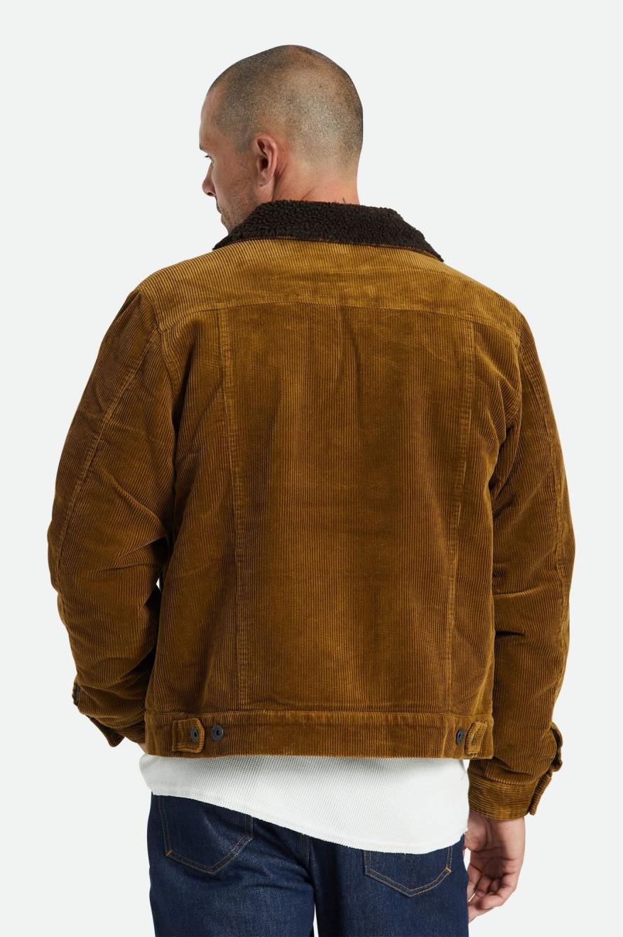 Men's Brixton Cable Sherpa Lined Trucker Jackets Brown | 0759RCIQT