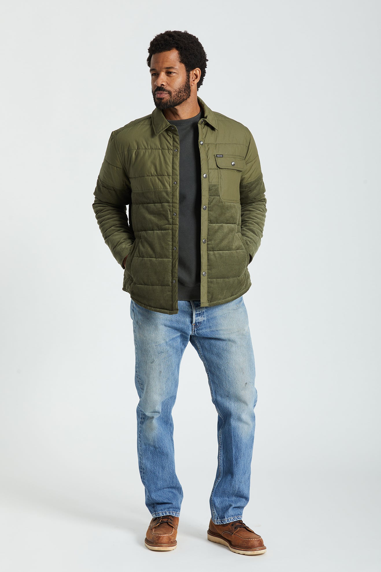 Men's Brixton Cass Jackets Olive | 2461TSGJZ