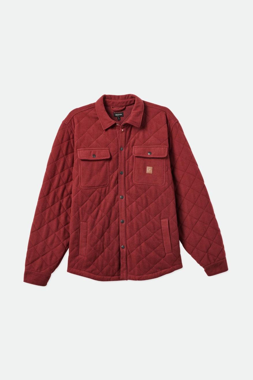 Men's Brixton Cass Quilted Fleece Jackets Red | 3964FMRYO