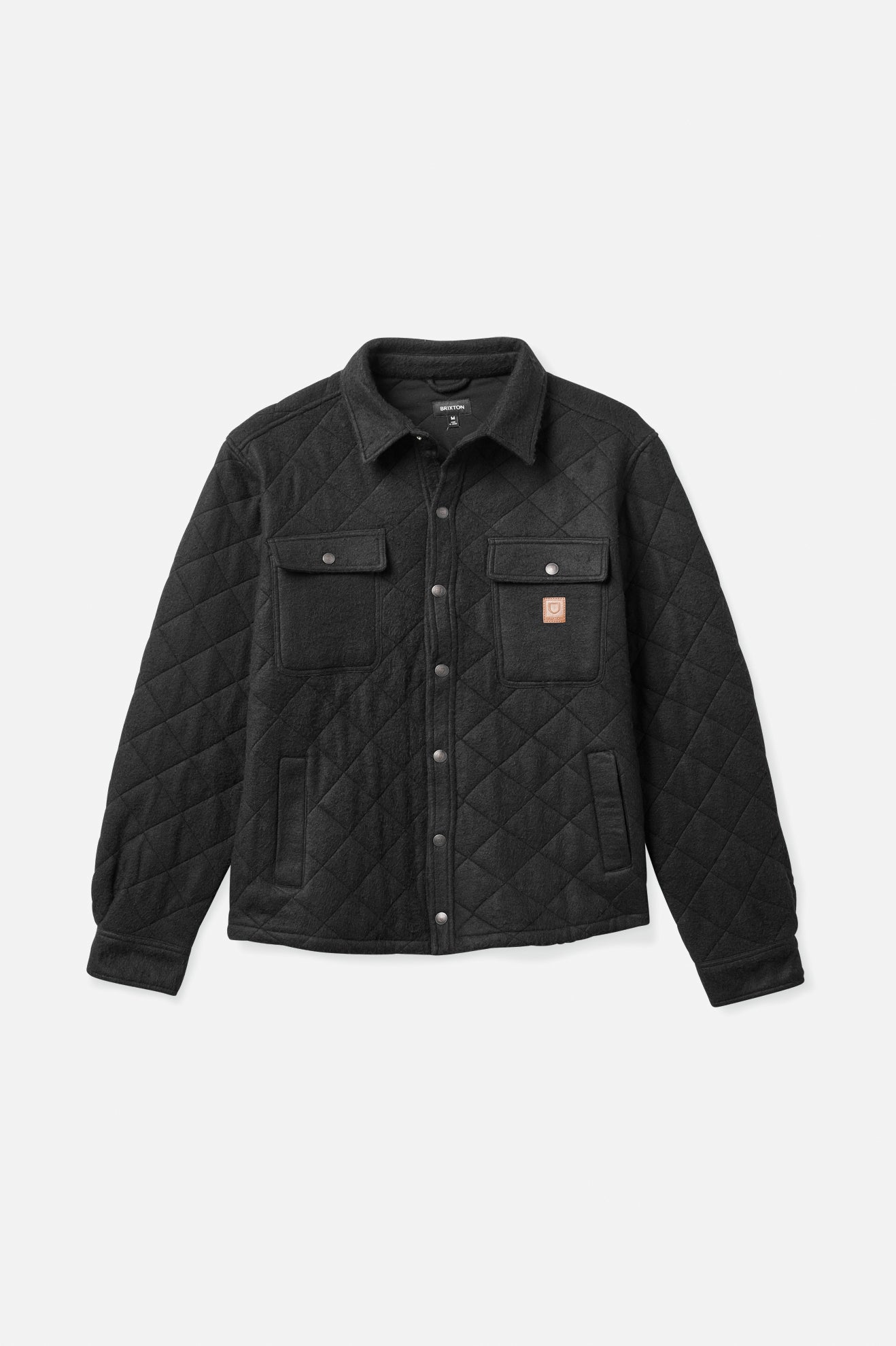 Men's Brixton Cass Quilted Fleece Jackets Black | 6215ONGLU