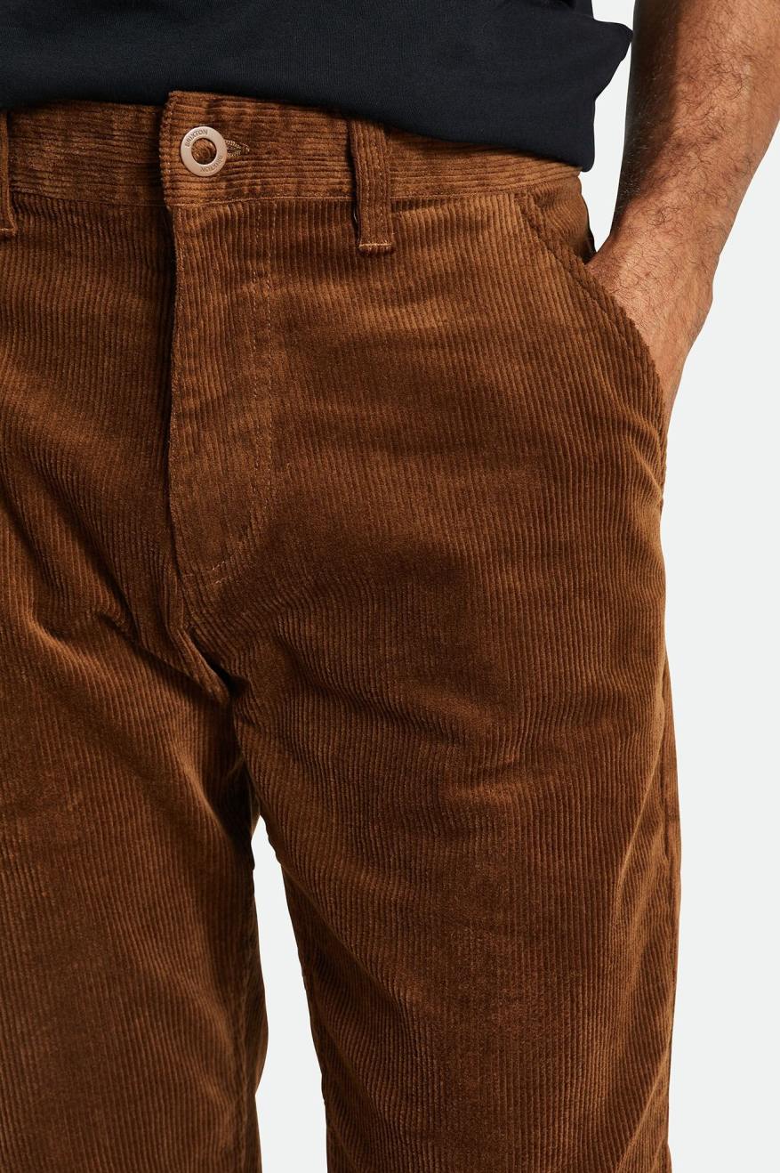 Men's Brixton Choice Chino Regular Pants Brown | 2684NPEUR