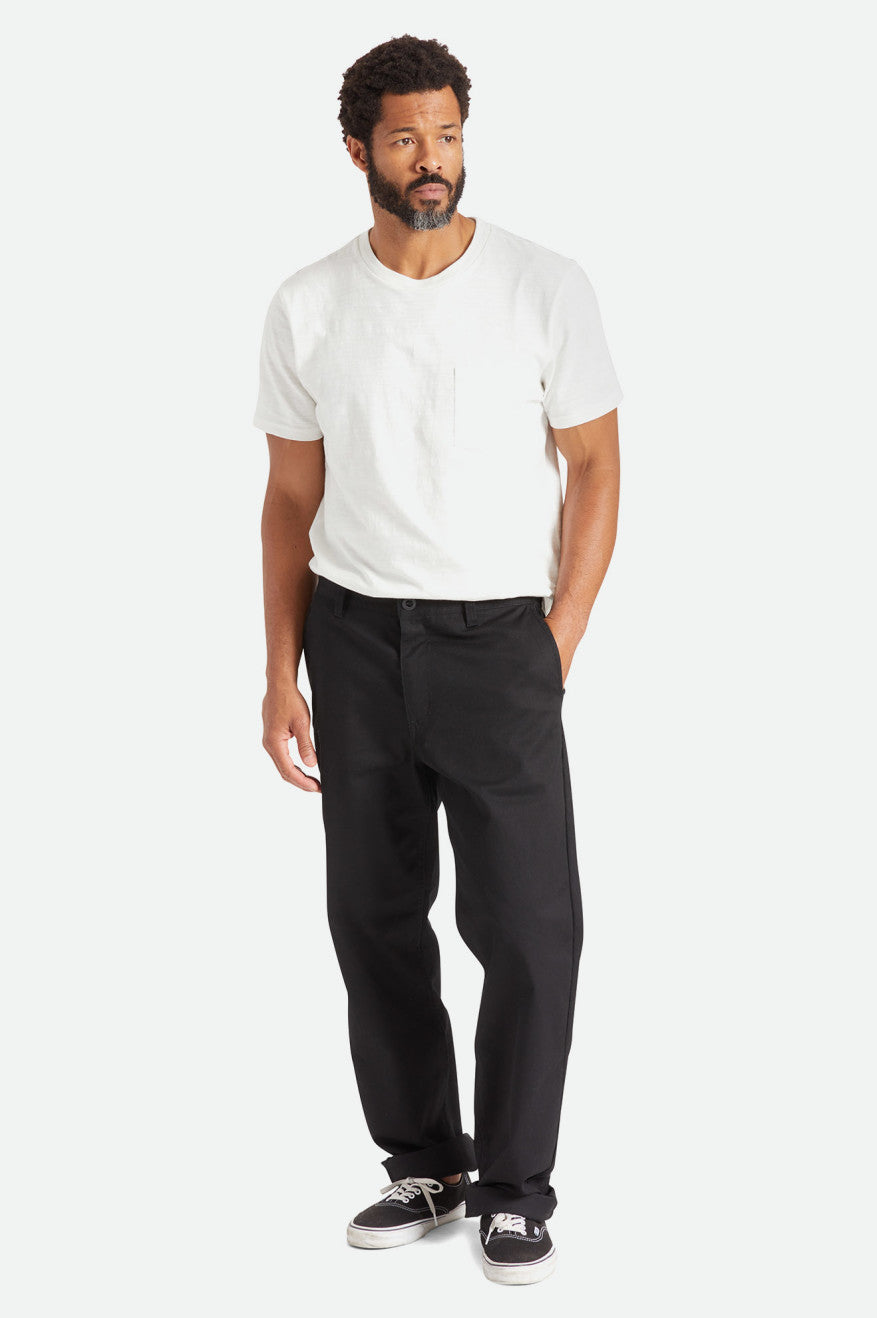 Men's Brixton Choice Chino Relaxed Pants Black | 1268VPGNF