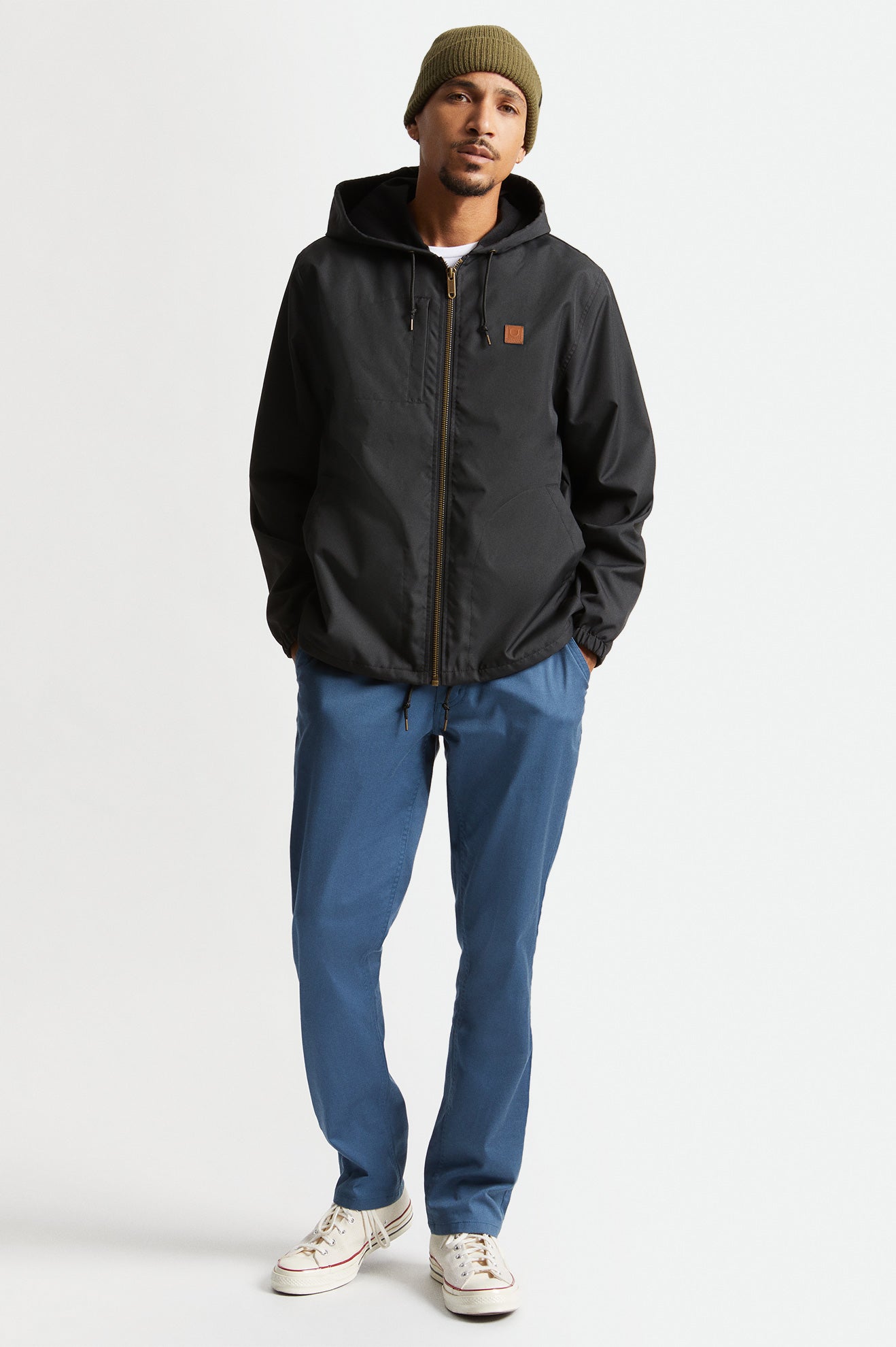 Men's Brixton Claxton Beta Zip Jackets Black | 7368ASVHG