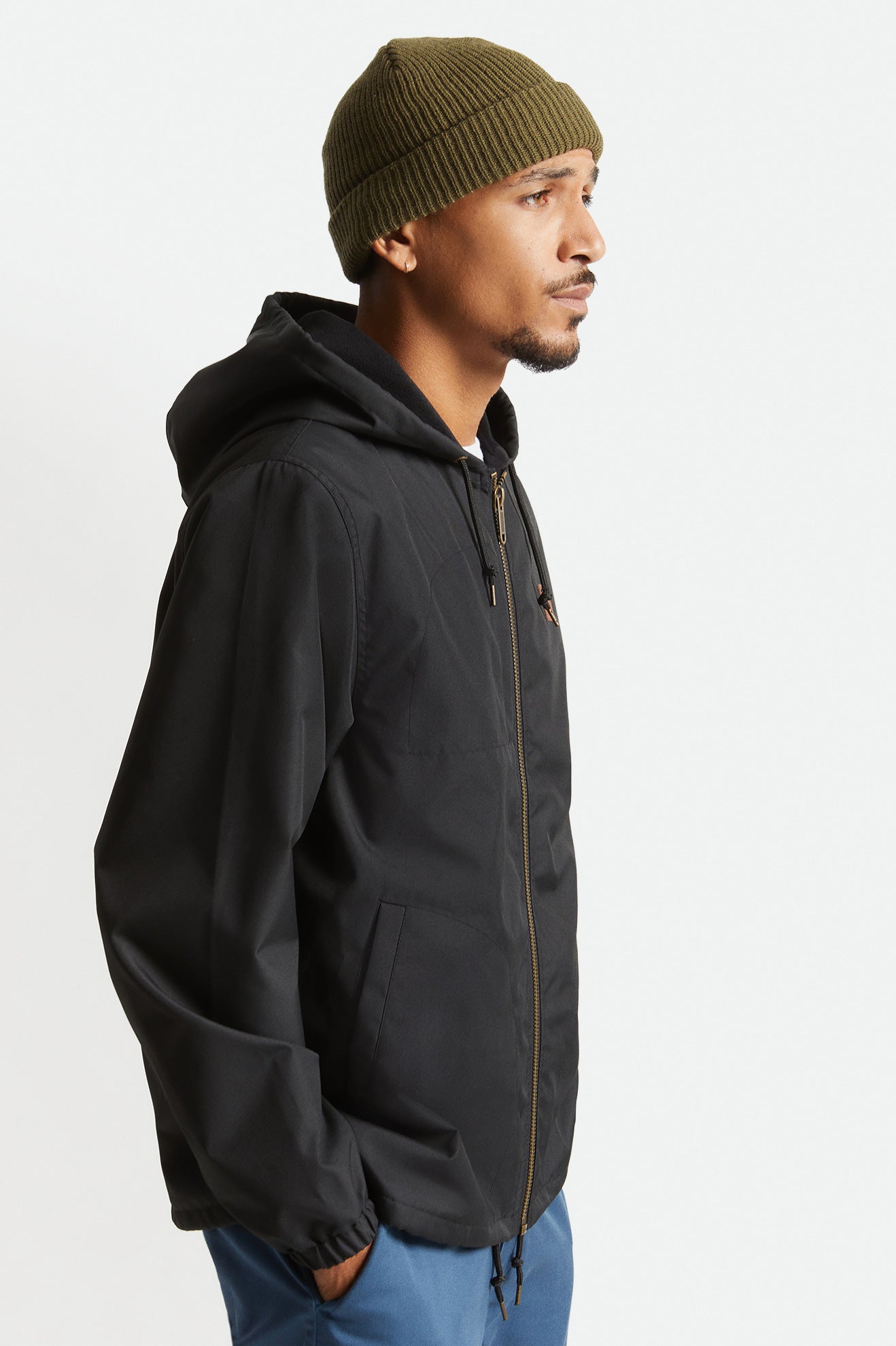 Men's Brixton Claxton Beta Zip Jackets Black | 7368ASVHG