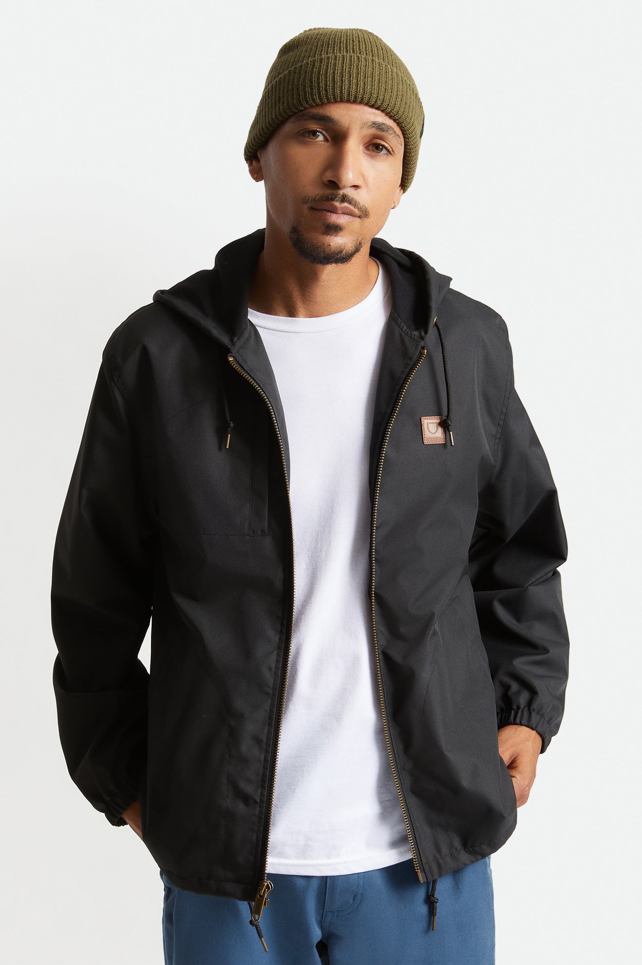 Men's Brixton Claxton Beta Zip Jackets Black | 7368ASVHG