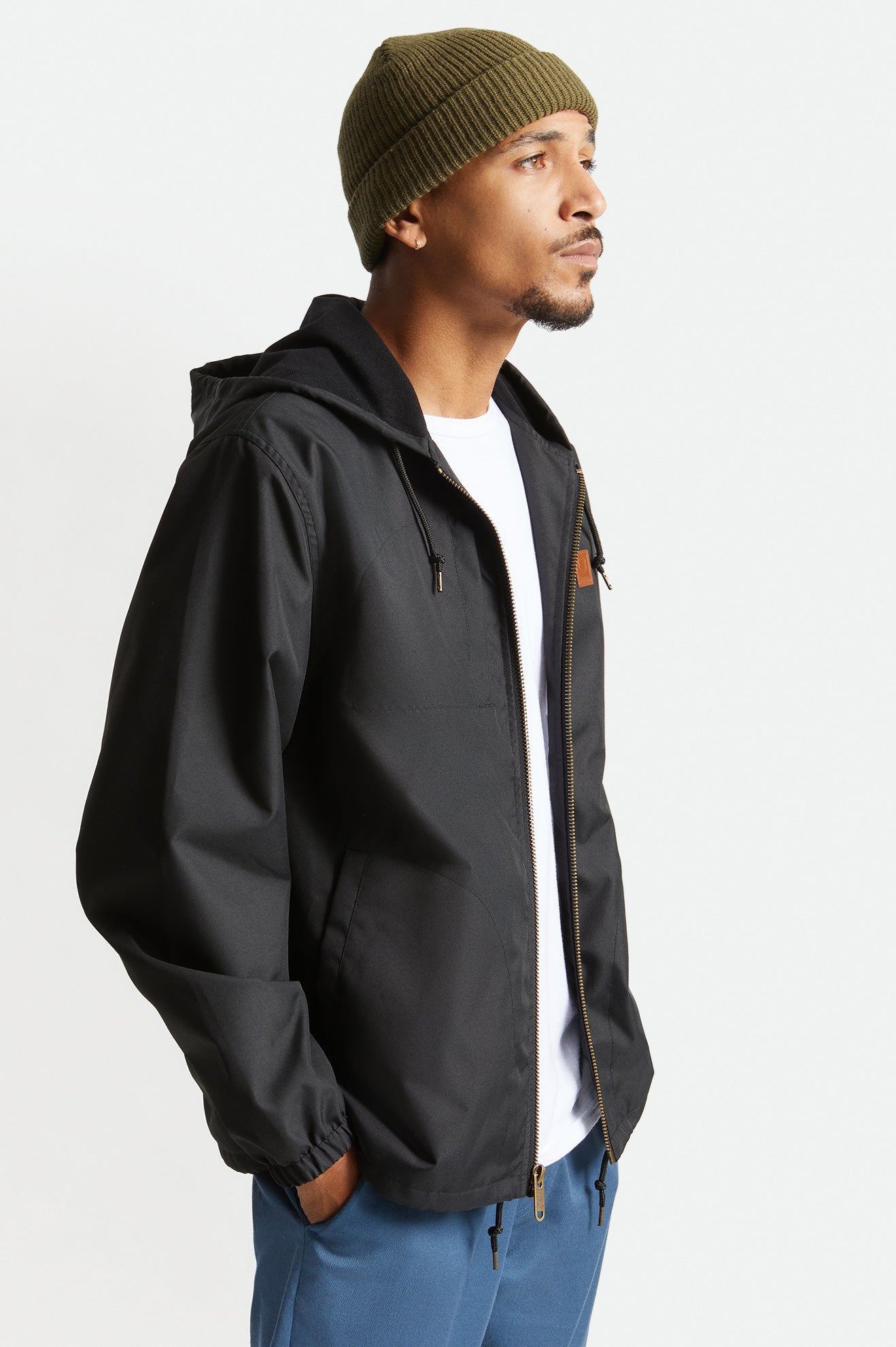 Men's Brixton Claxton Beta Zip Jackets Black | 7368ASVHG