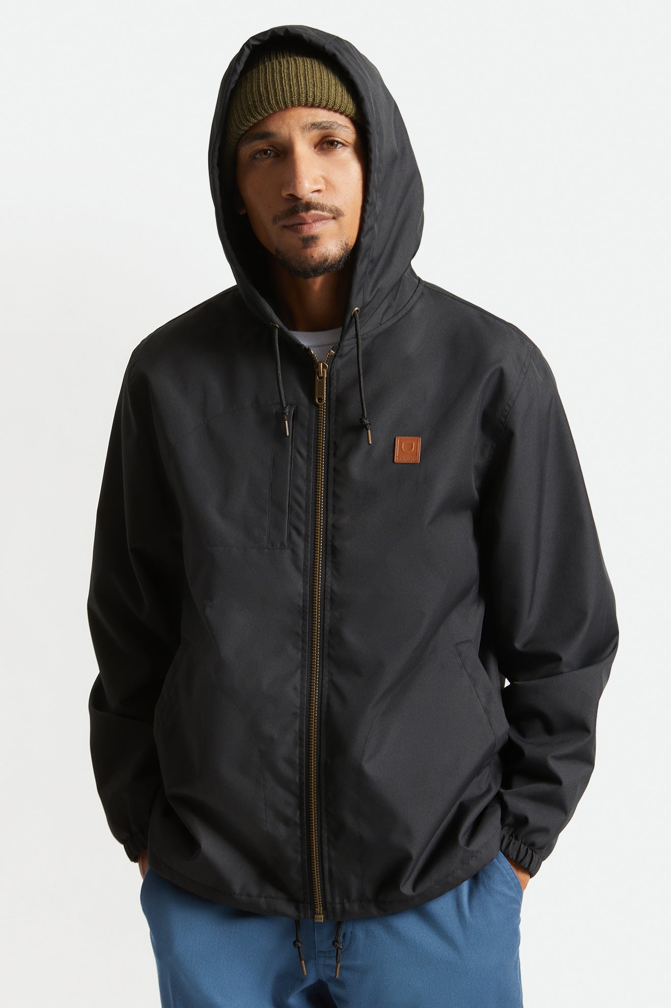 Men's Brixton Claxton Beta Zip Jackets Black | 7368ASVHG