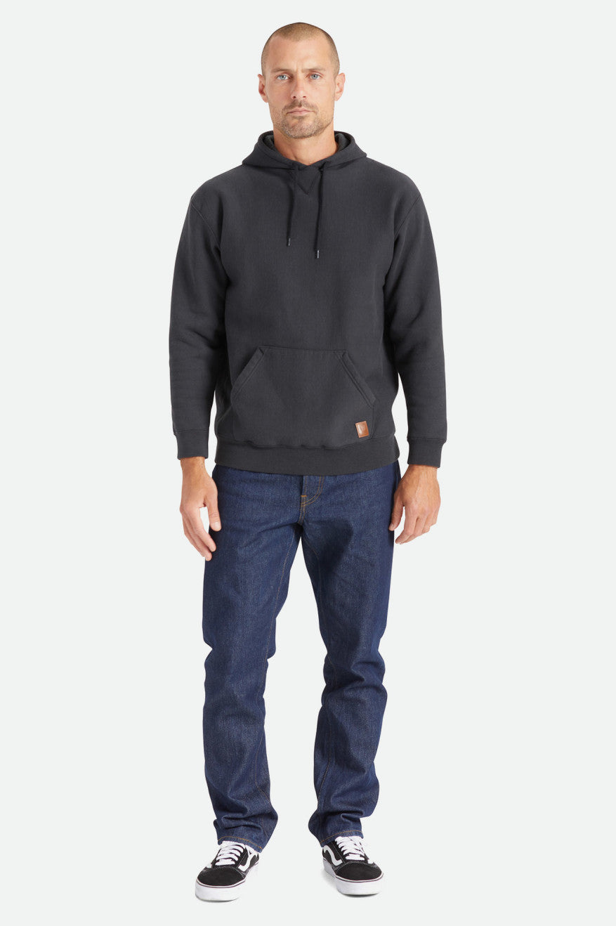 Men's Brixton Cooper Reserve Raglan Hoodie Black | 4026XINTG