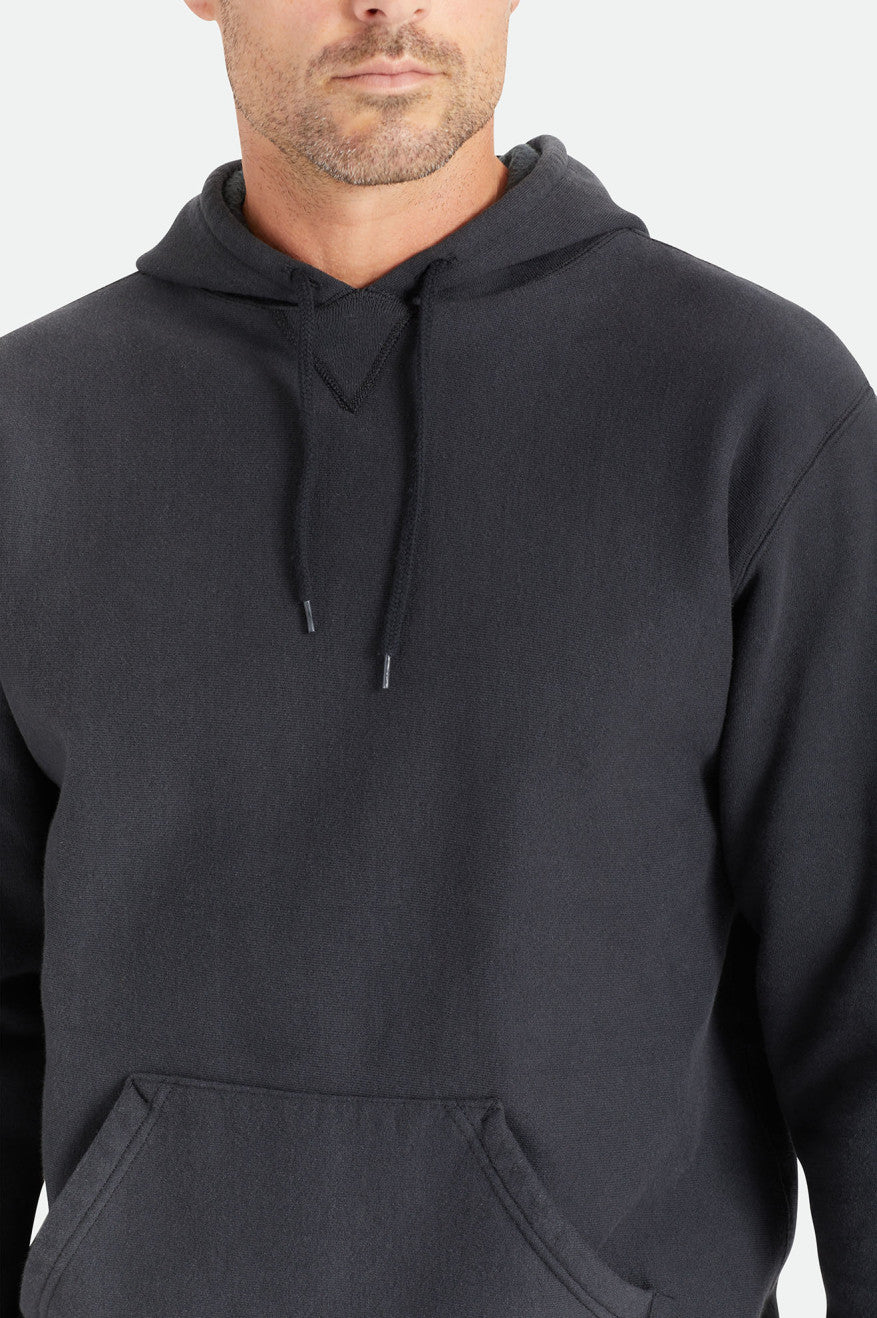 Men's Brixton Cooper Reserve Raglan Hoodie Black | 4026XINTG