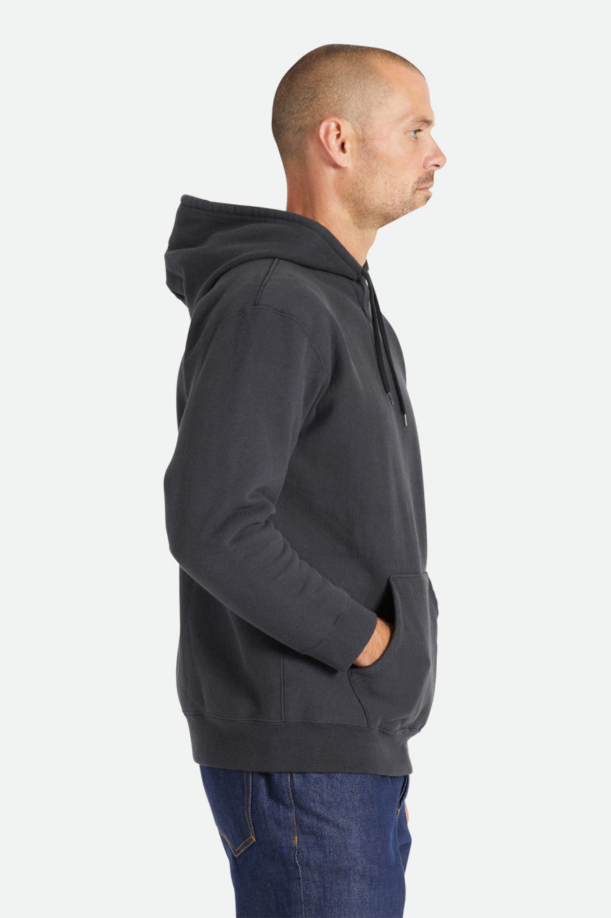 Men's Brixton Cooper Reserve Raglan Hoodie Black | 4026XINTG