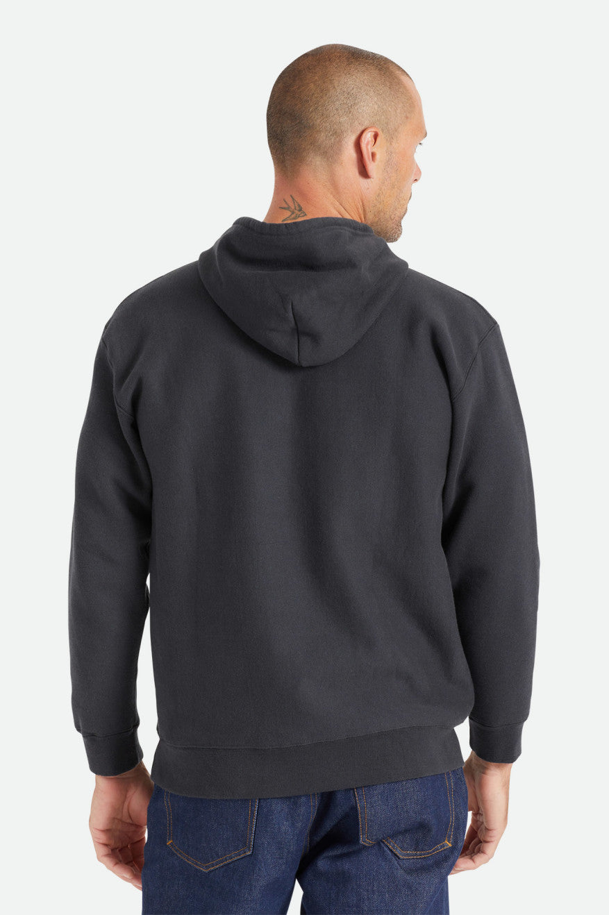 Men's Brixton Cooper Reserve Raglan Hoodie Black | 4026XINTG