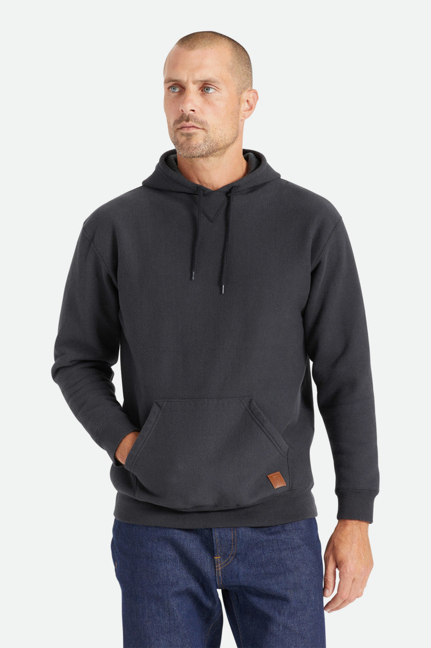 Men\'s Brixton Cooper Reserve Raglan Hoodie Black | 4026XINTG