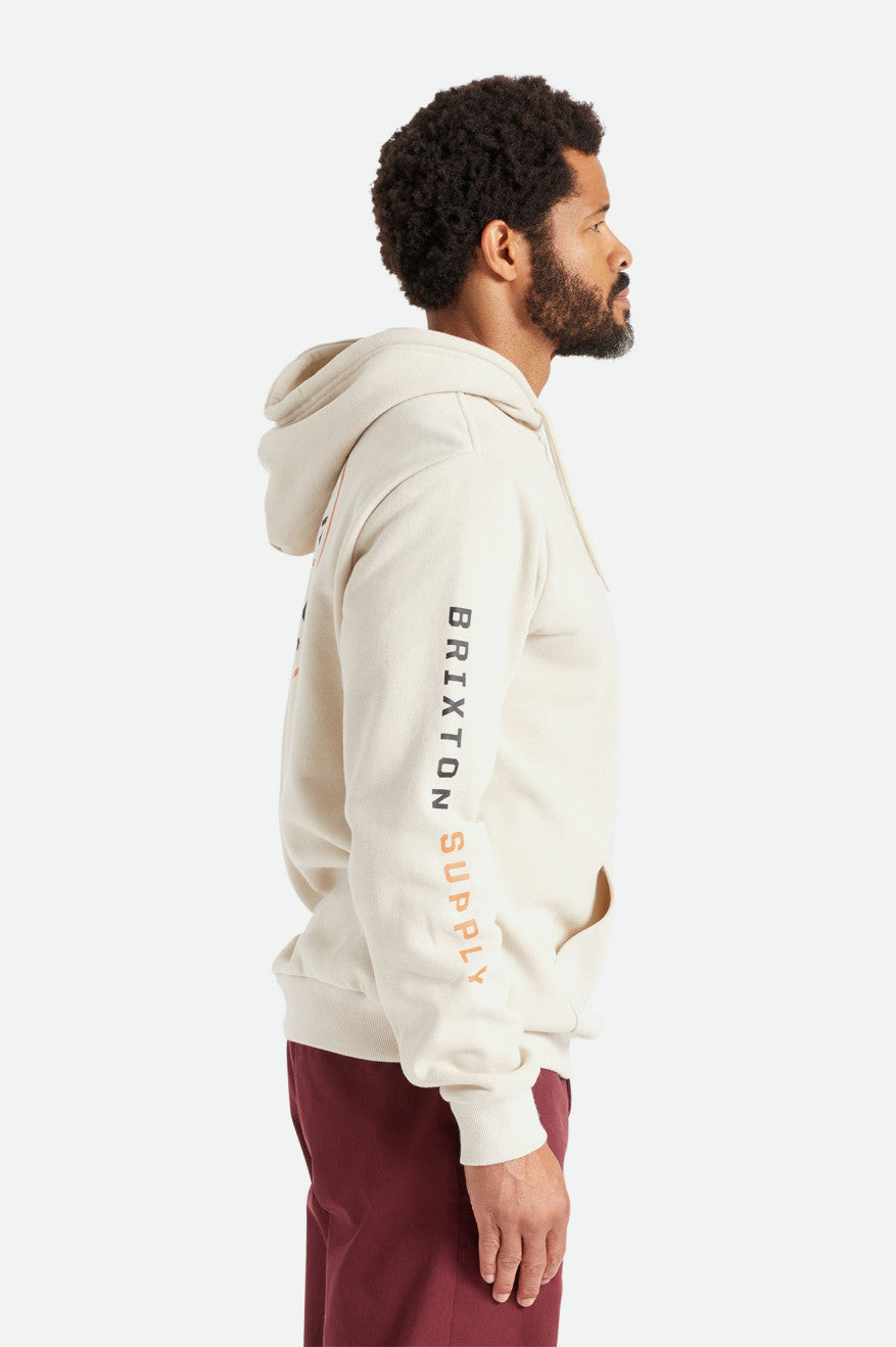 Men's Brixton Crest Hoodie Beige / Orange / Black | 5264MVXDA