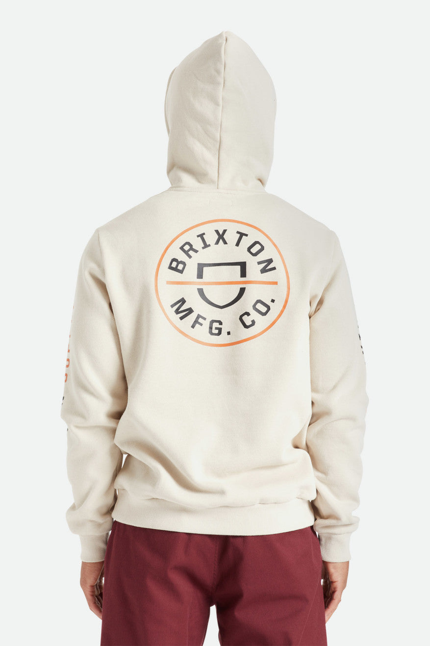 Men's Brixton Crest Hoodie Beige / Orange / Black | 5264MVXDA