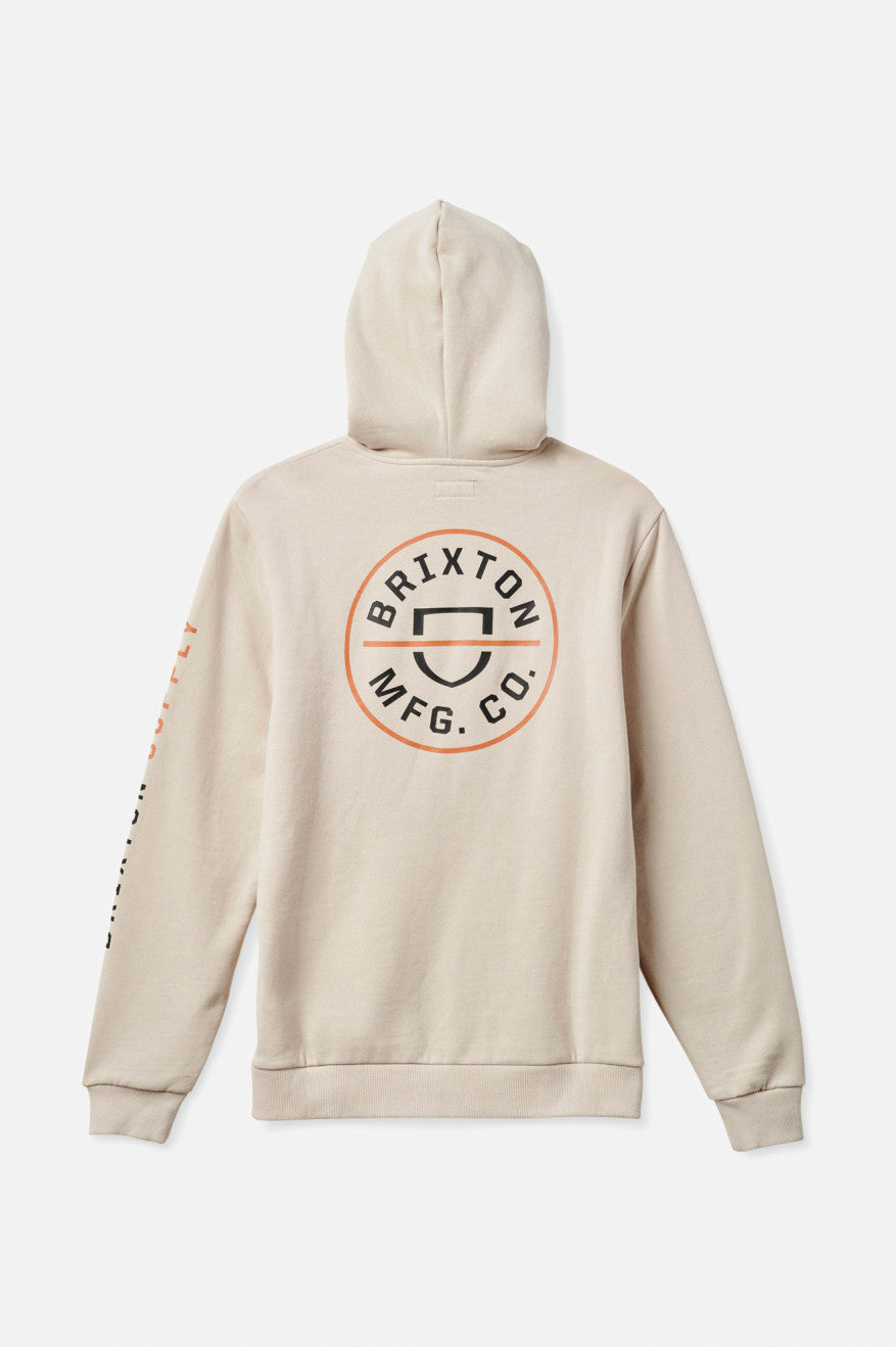 Men's Brixton Crest Hoodie Beige / Orange / Black | 5264MVXDA