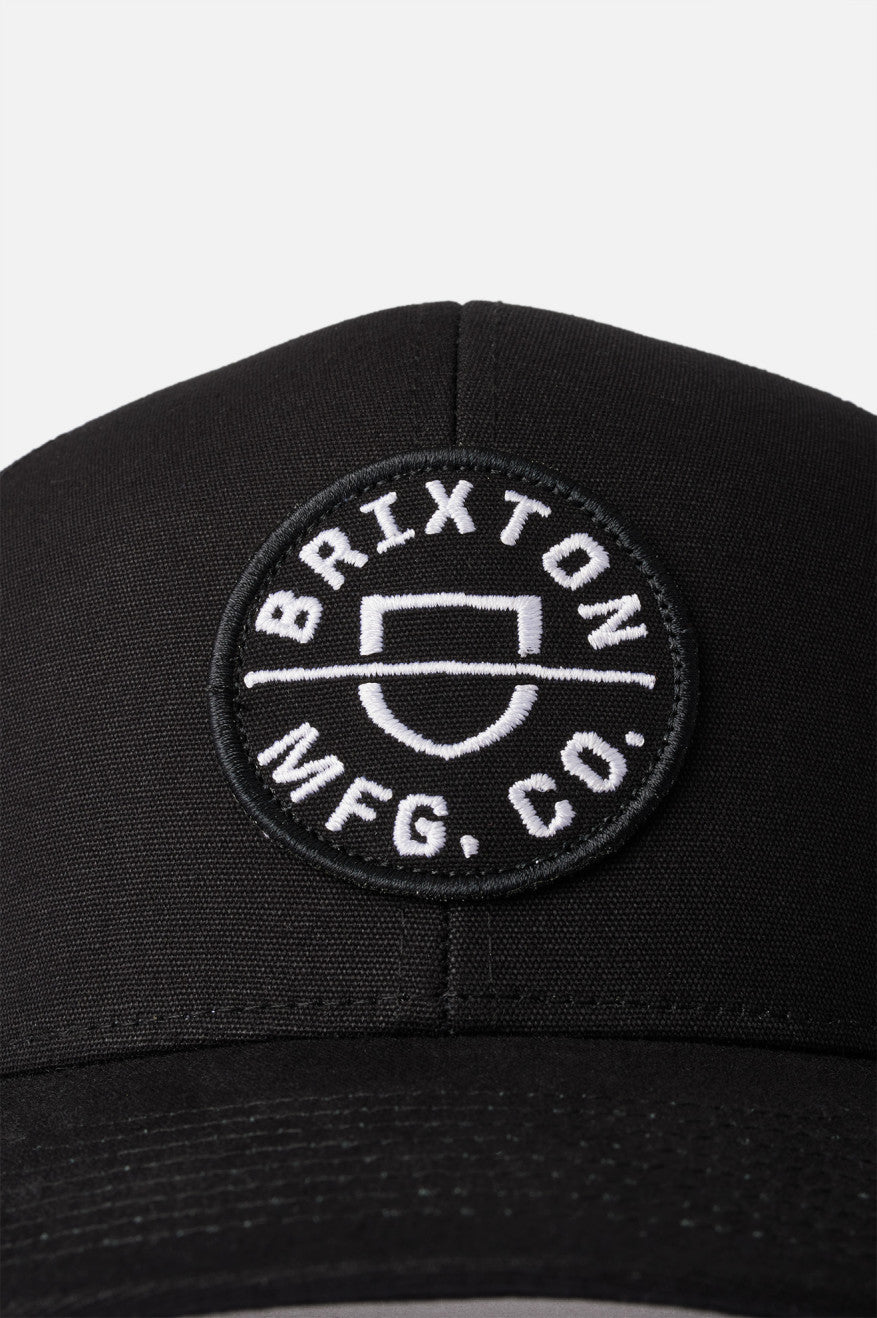 Men's Brixton Crest NetPlus MP Trucker Hat Caps Black | 1468ROSWP