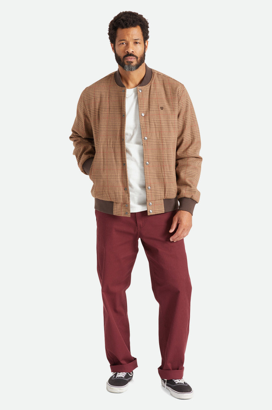 Men's Brixton Dillinger Bomber Jackets Brown | 6329RHMLA