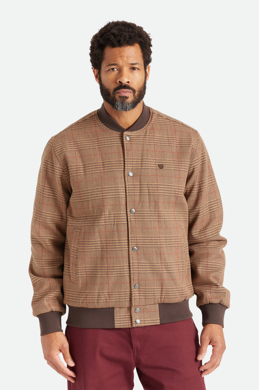 Men's Brixton Dillinger Bomber Jackets Brown | 6329RHMLA