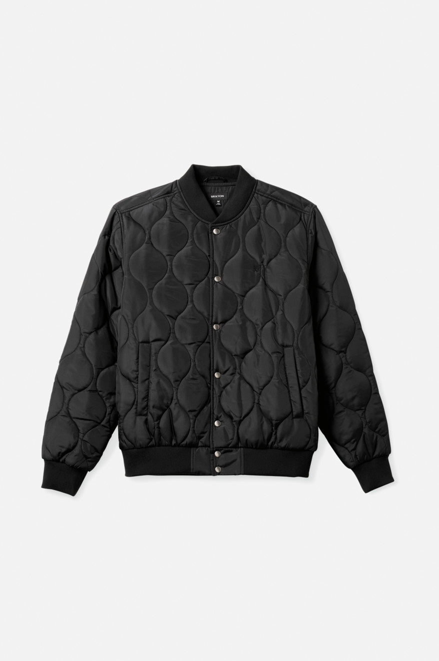 Men's Brixton Dillinger Quilted Bomber Jackets Black | 7816UYVQG