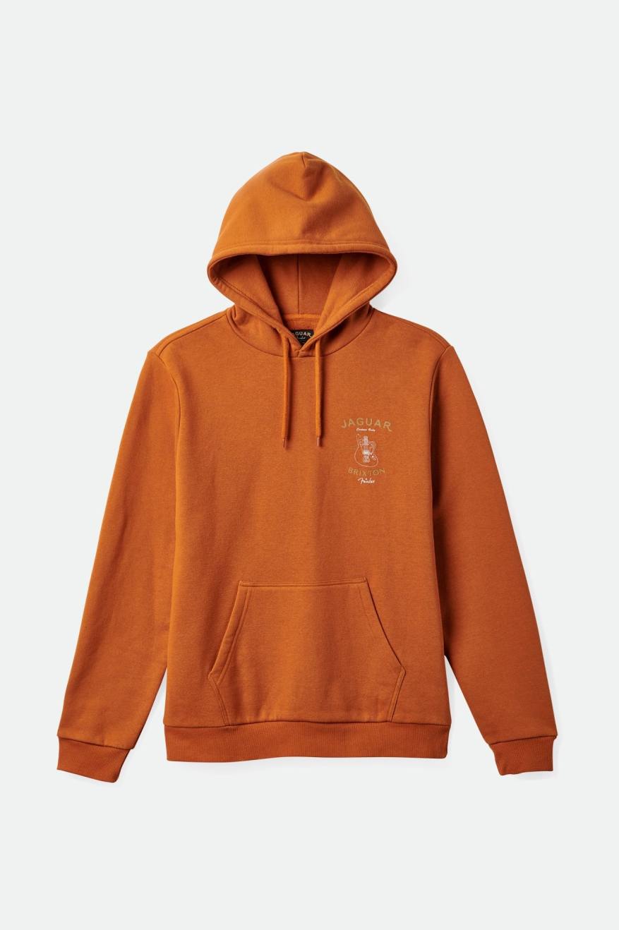 Men's Brixton Fender Jaguar Claws Hoodie Orange | 6729EAPYJ