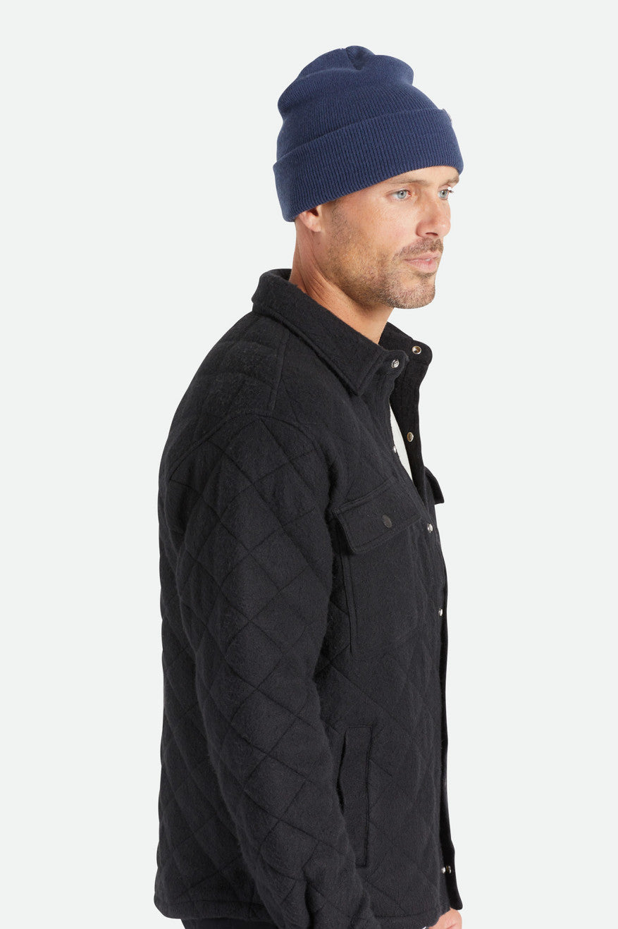 Men's Brixton Harbor Beta Watch Cap Beanie Navy | 4652QVZDN