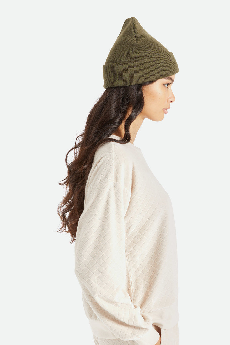 Men's Brixton Harbor Beta Watch Cap Beanie Olive | 6904MYTFV