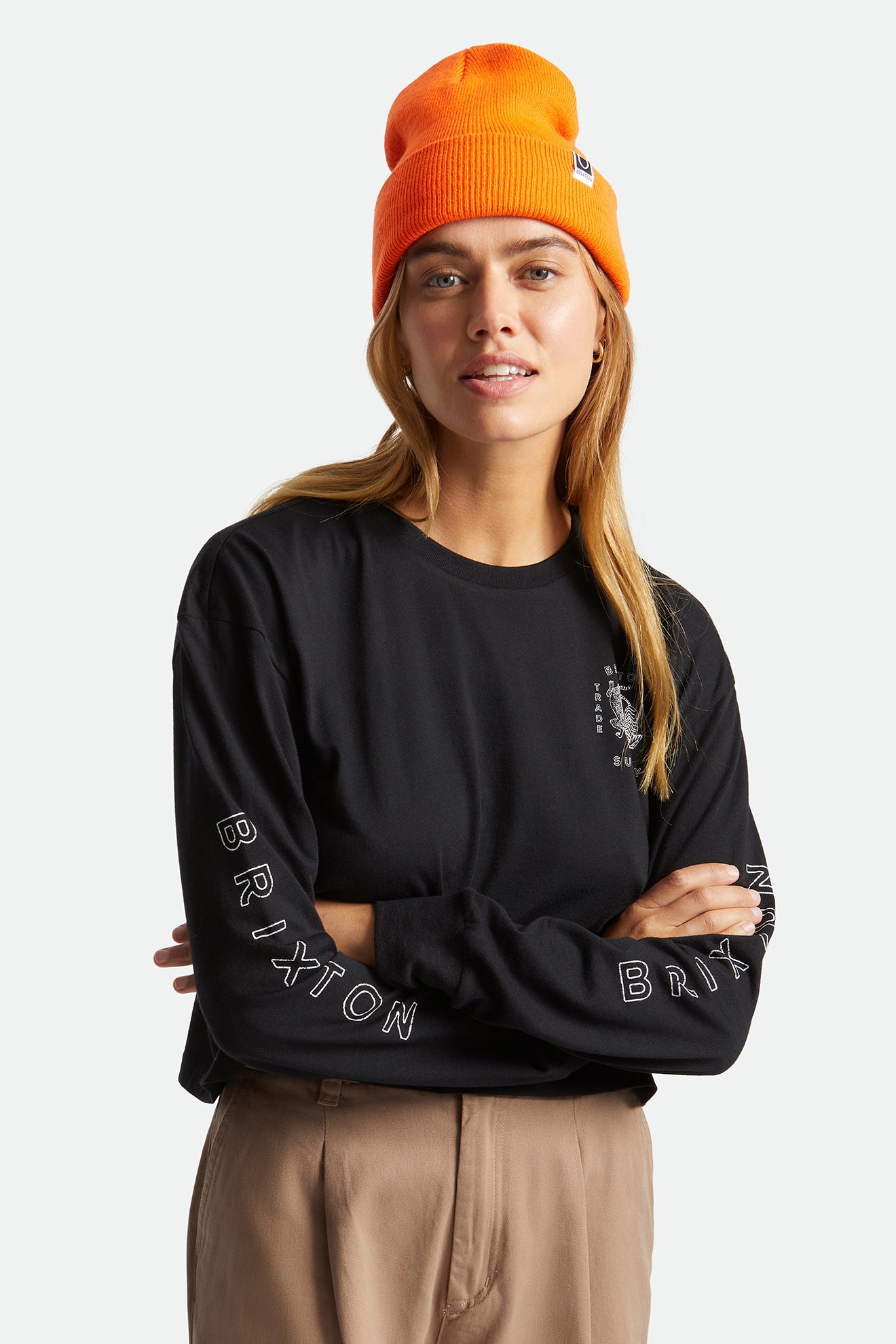 Men's Brixton Harbor Beta Watch Cap Beanie Orange | 8540JPKMA